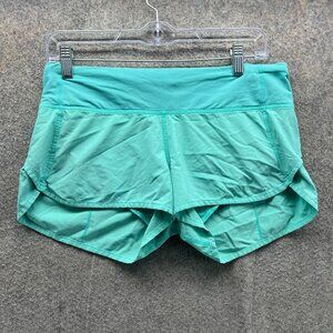 Lululemon Shorts Women 6 Aqua Blue Lightweight Active Running Hotty Hot Short